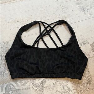 Victoria's Secret Black Animal Print Bralette Sports Bra Size Large